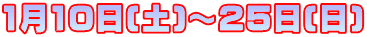 1月10日(土)～25日(日)